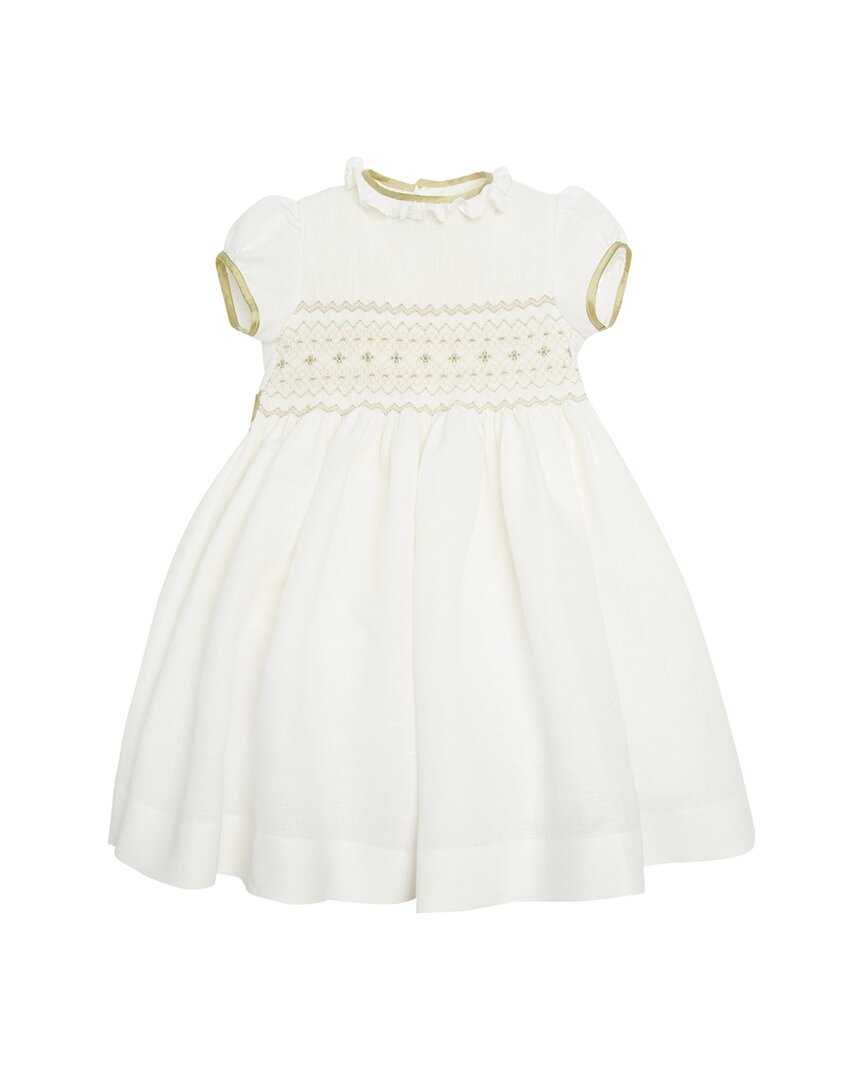 Pepa London Pepa London Ivory Hand Smocked Occasion Linen-Blend Dress