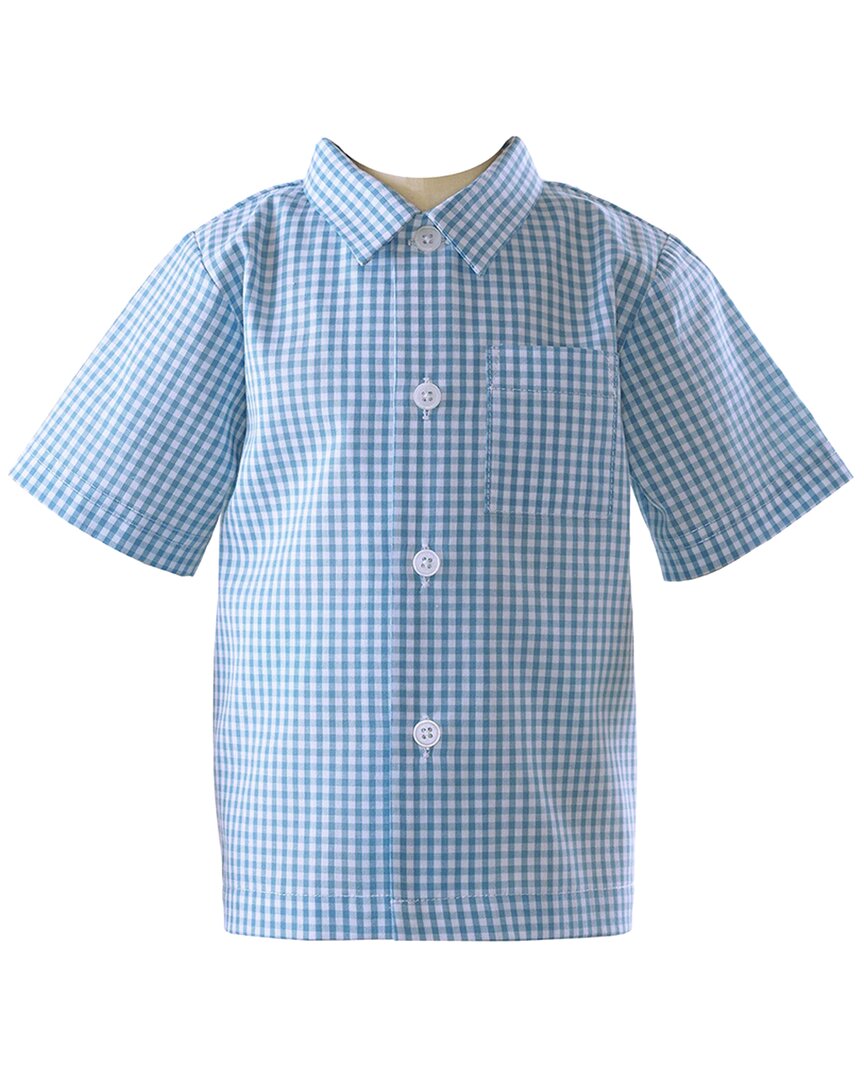Rachel Riley Gingham Button-Down Shirt Blue