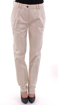 Dolce & Gabbana Pleated Trousers Beige Cotton Style
