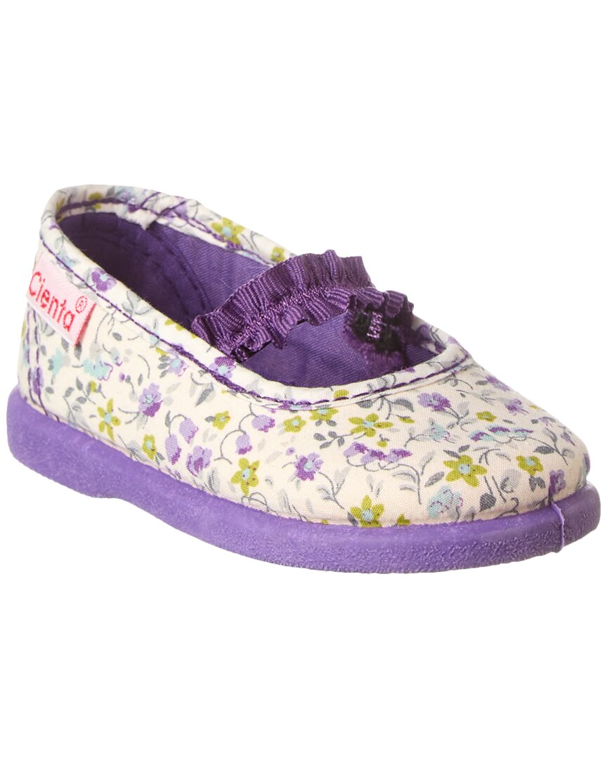 Cienta Liso Flor Elastic Canvas Flat