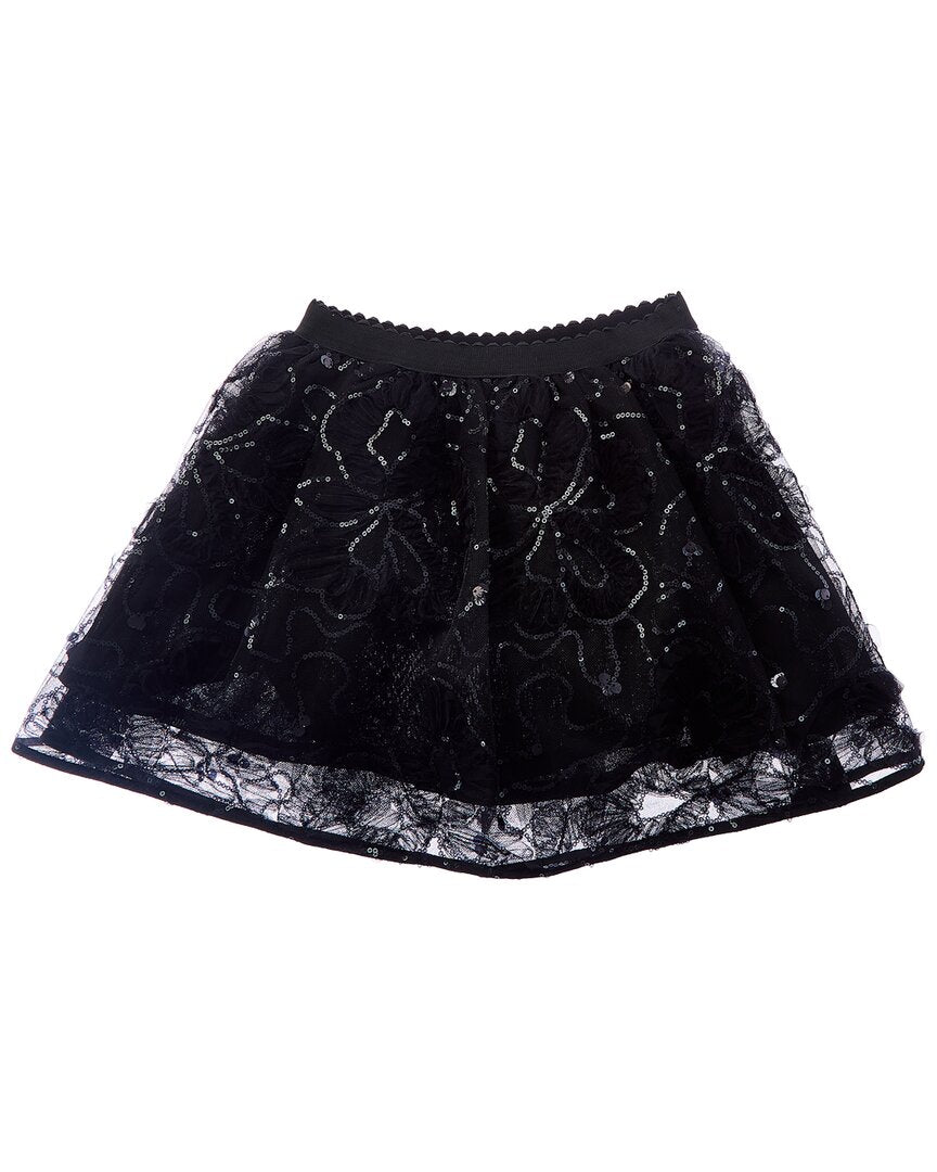 Mayoral Tulle Applique Skirt Black
