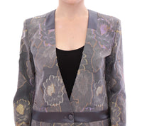 Roberto Fragata Women's Floral Embroidered Blazer Gray
