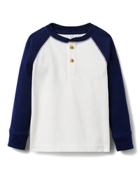 Janie And Jack Henley Baseball T-Shirt White