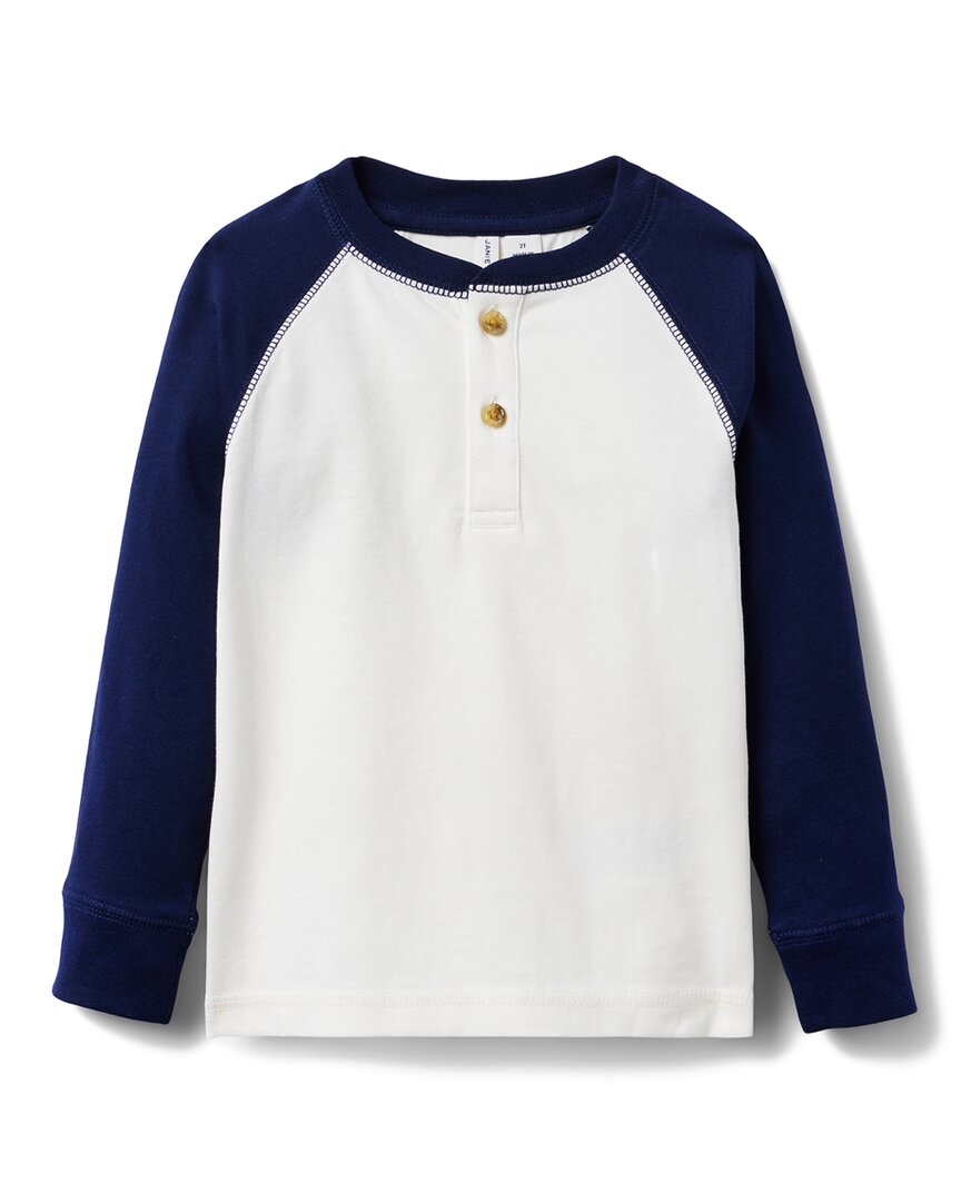 Janie And Jack Henley Baseball T-Shirt White