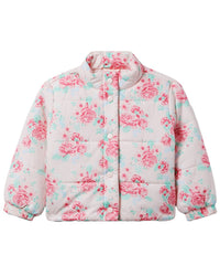 Janie And Jack Floral Puffer Jacket Pink One Size Fits All