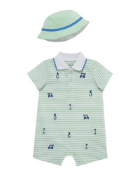 Little Me Golf Romper Hat