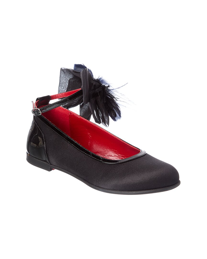 Christian Louboutin Girls Ballet Satin & Patent Flat