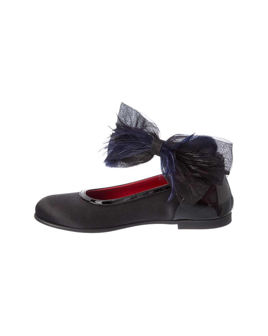 Christian Louboutin Girls Ballet Satin & Patent Flat