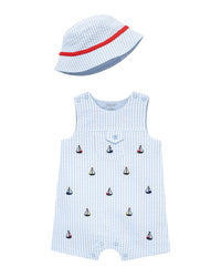 Little Me Sailboat Sunsuit & Hat