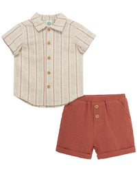 Little Me Striped Short Set