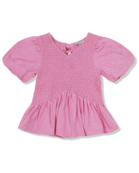 Habitual Smocked Tie Back Top 12 (Big Girl M) Pink