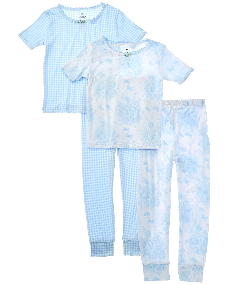 Tutu Couture En Pointe 4Pc Pajama Set 6 (Little Girl M) Blue