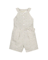 Hope & Henry Button Front Halter Linen-Blend Romper