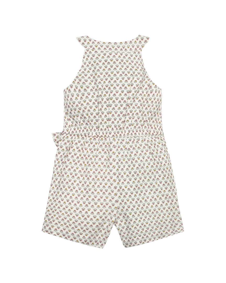 Hope & Henry Button Front Halter Linen-Blend Romper