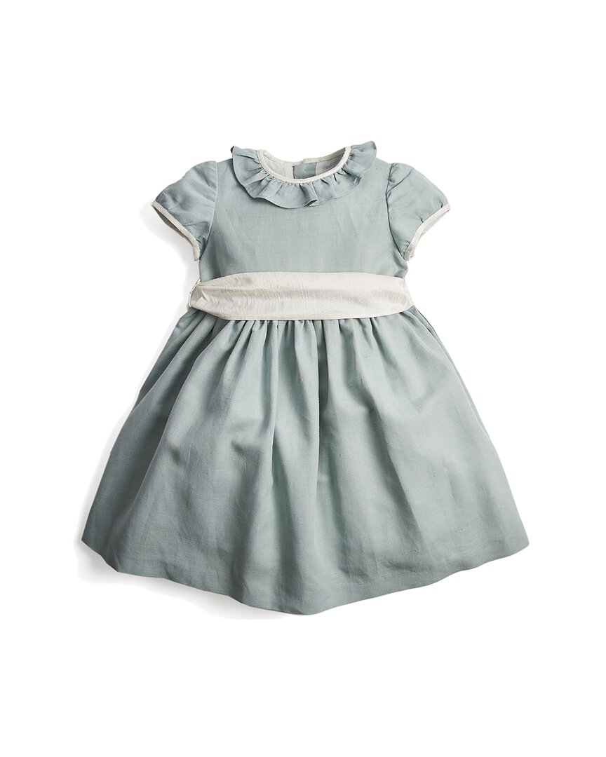 Pepa London Pepa London Teal Flower Girl Occasion Linen-Blend Dress