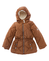 Kensie Girl Diamond Quilted Puffer Jacket Gold