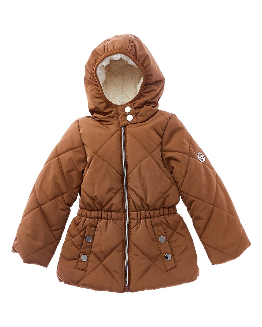 Kensie Girl Diamond Quilted Puffer Jacket Gold