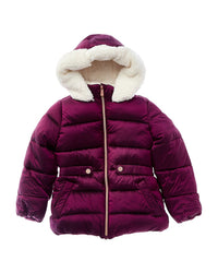 Kensie Girl Sherpa Hood Puffer Jacket Red