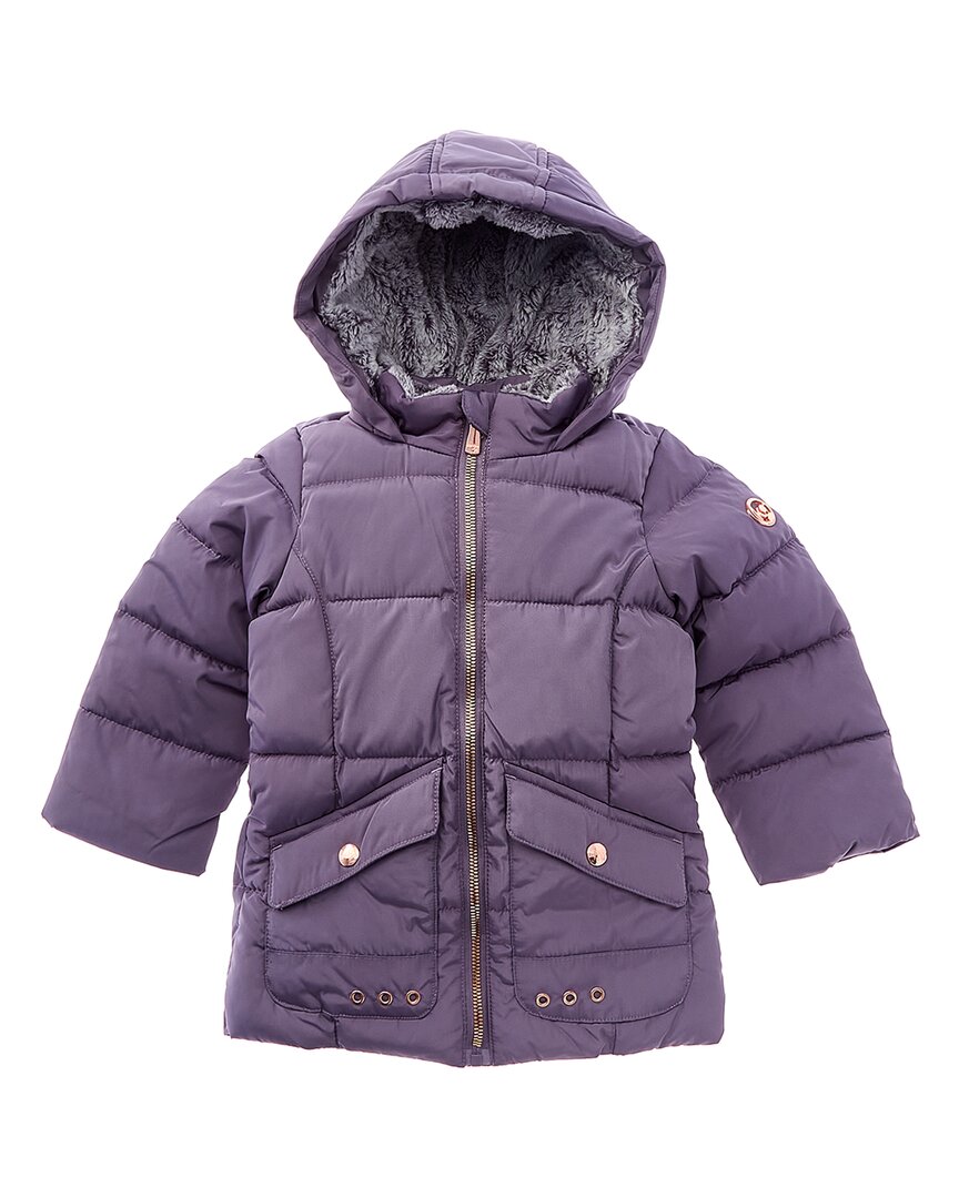 Kensie Girl Quilted Coat Grey Multi