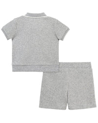 Little Me 2Pc Heather Grey Short Set