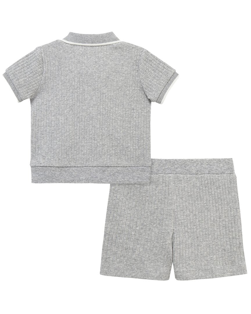 Little Me 2Pc Heather Grey Short Set
