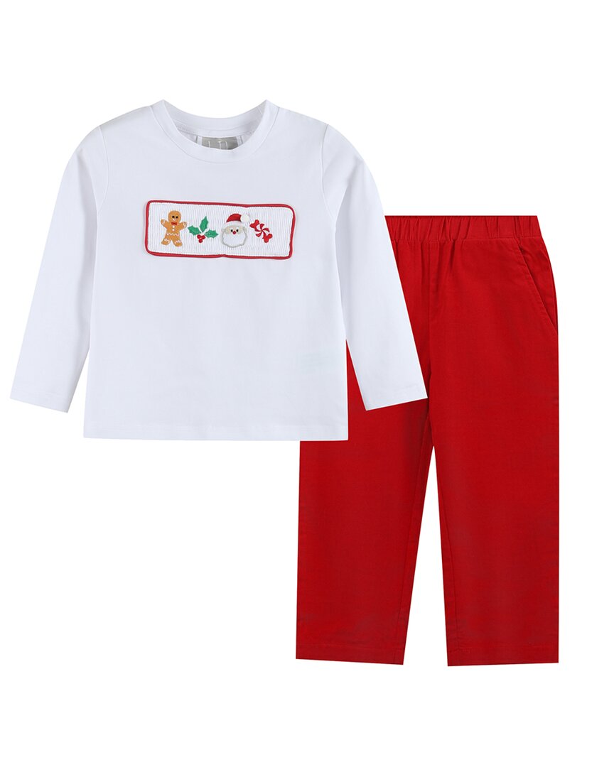 Lil Cactus Christmas Smocked Shirt & Corduroy Pant Set