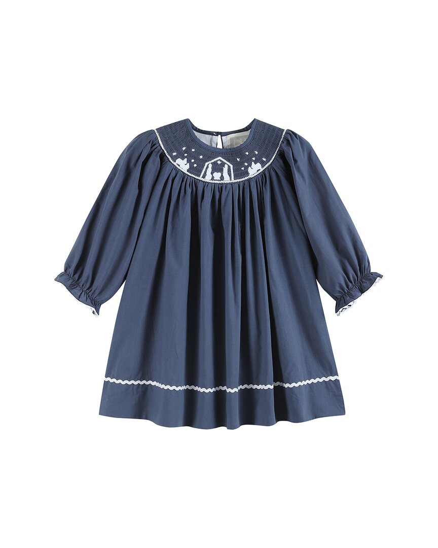 Lil Cactus Nativity Smocked Bishop Dress