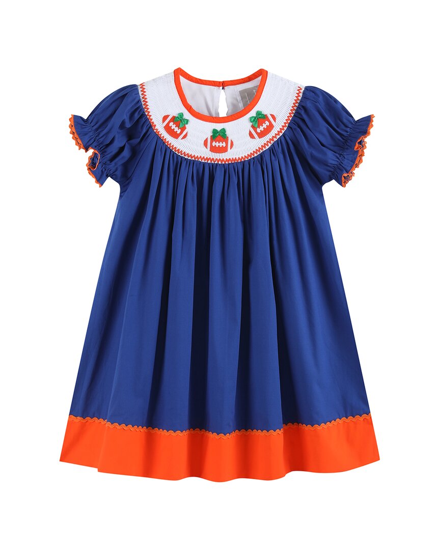 Lil Cactus Football Smocked Bishop Dress