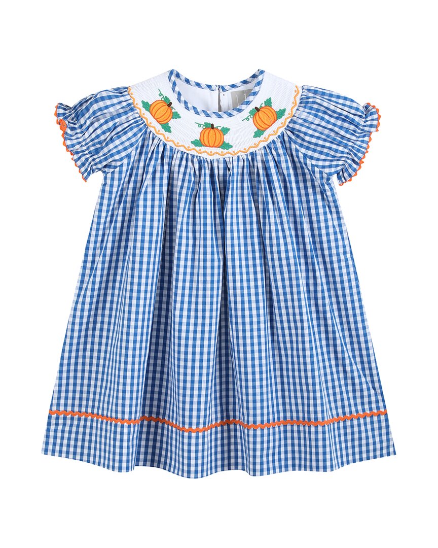 Lil Cactus Gingham Pumpkin Smocked Bishop Dress1