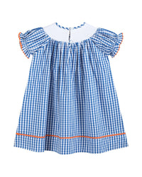 Lil Cactus Gingham Pumpkin Smocked Bishop Dress2