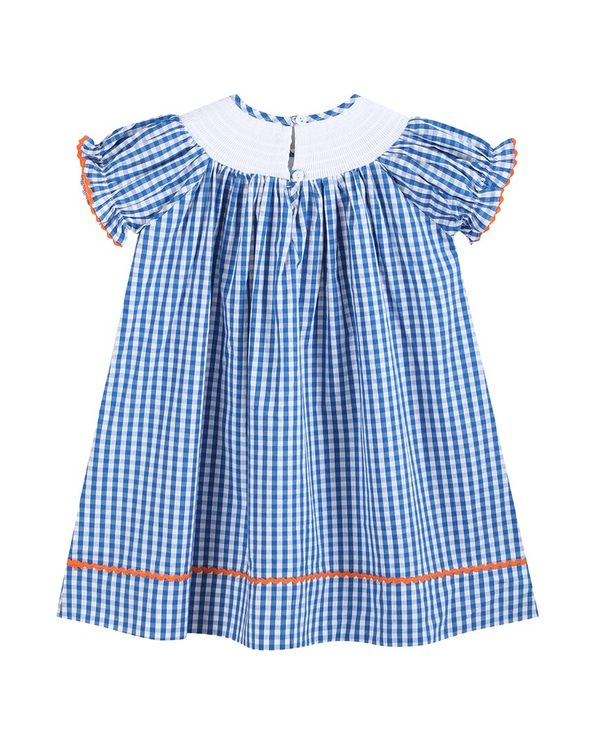 Lil Cactus Gingham Pumpkin Smocked Bishop Dress2