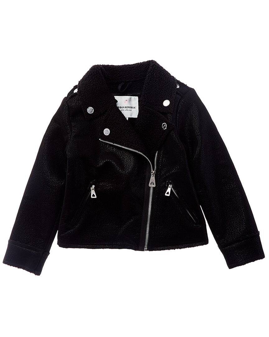 Urban Republic Bonded Moto Jacket 6X (Little Girl L) Black