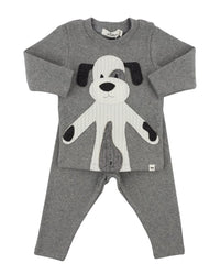 oh baby! Oh Baby! Large Cream Puppy Applique 2Pc Set