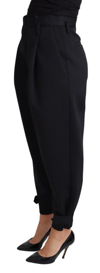 Dolce & Gabbana Black High Waist Pleated Trousers