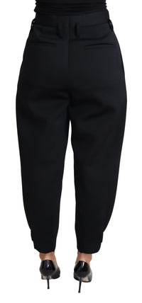 Dolce & Gabbana Black High Waist Pleated Trousers