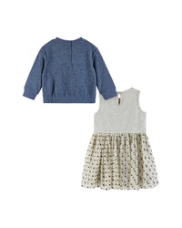 Andy & Evan Heather Terry Crewneck & Jersey Dress Set
