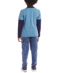 Andy & Evan Jersey Twofer T-Shirt & Terry Pant Set