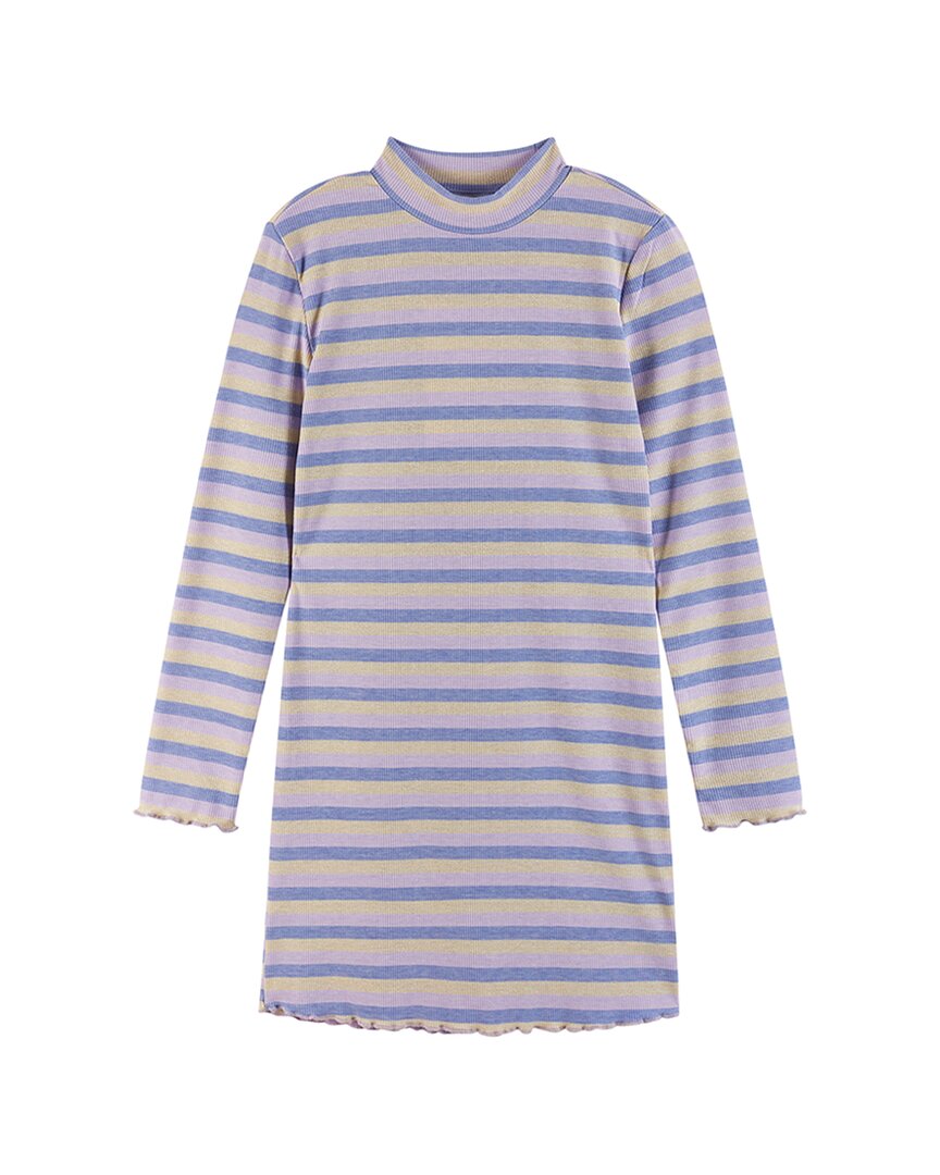 Andy & Evan Striped Mock Neck Dress