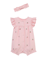 Little Me Cherries Romper Headband