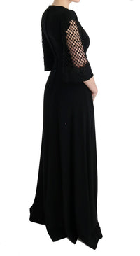 Dolce & Gabbana Lace Trimmed Black Midi Dress