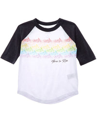 Chaser Born To Ride Raglan Baseball T-Shirt White