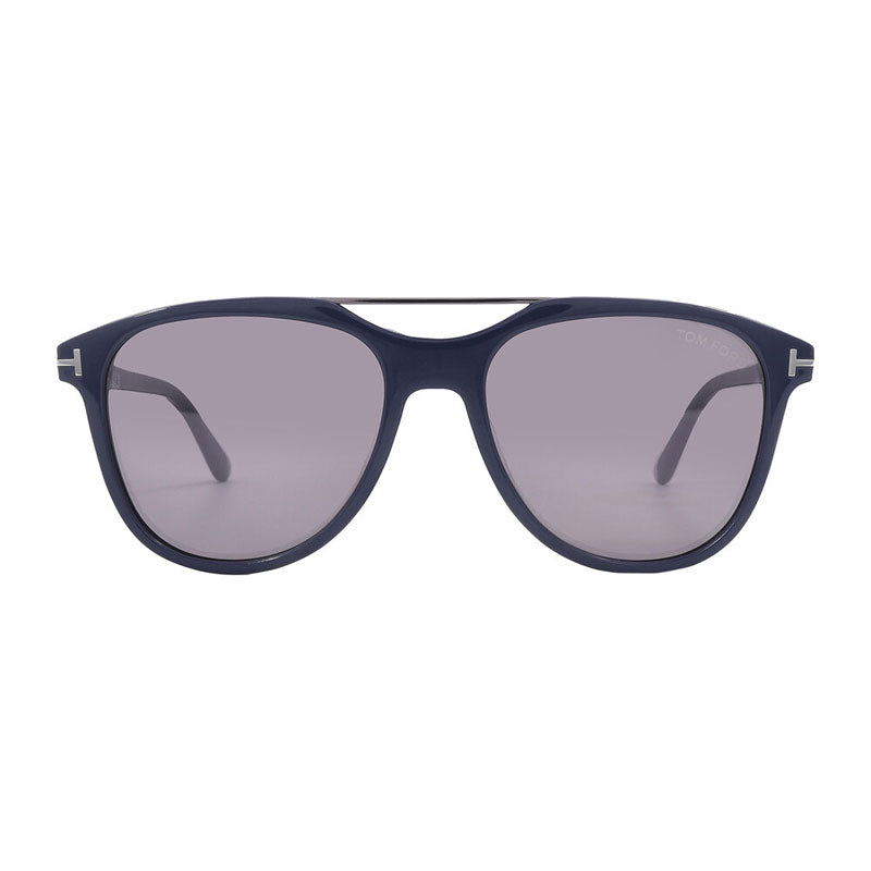 Tom Ford Sunglasses Aviator Full Rim, Black/Havana Frame and Smoke Lens FT109805A