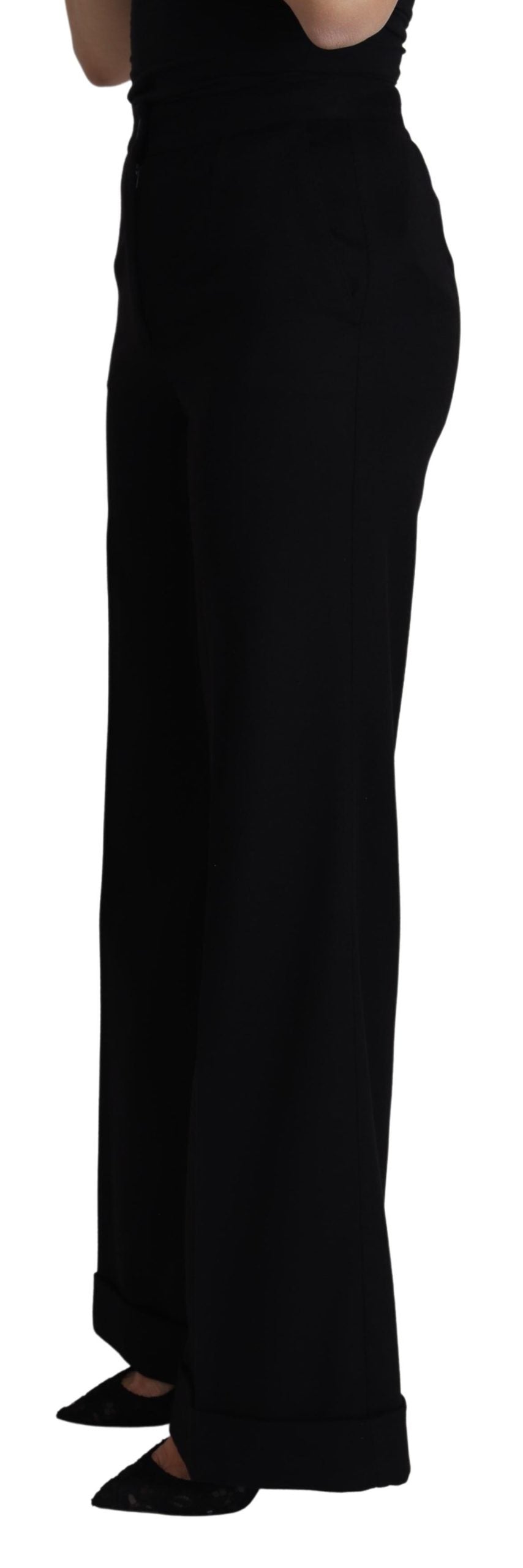 Dolce & Gabbana Wide Leg Trousers in Black