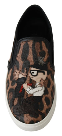 Dolce & Gabbana Leopard Print Slip-On Sneakers for Women