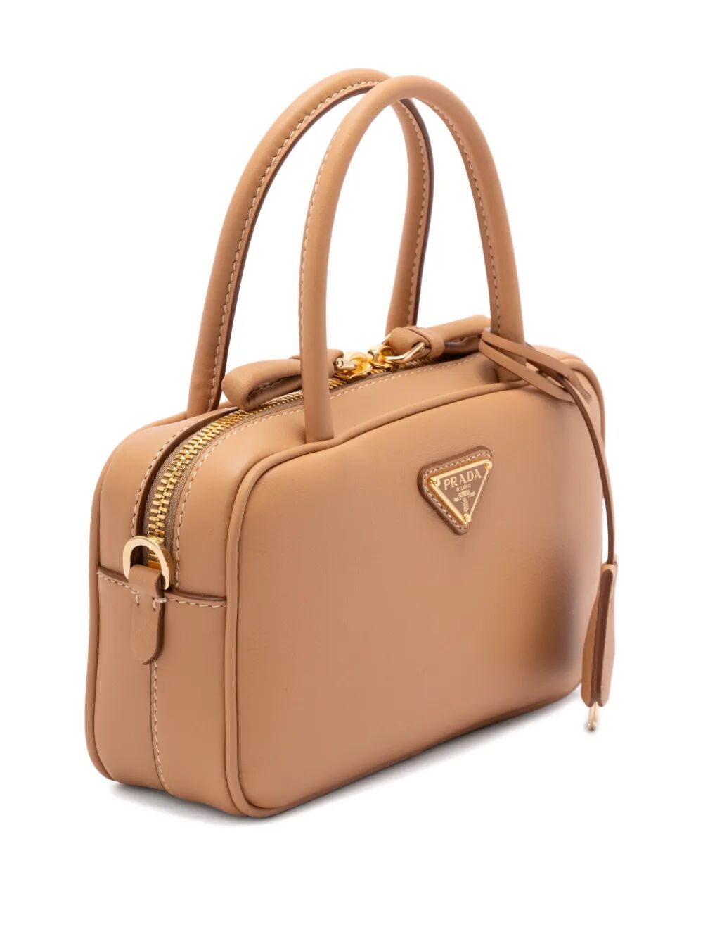 Prada Women Mini Leather Top Handle Bag With Shoulder Strap