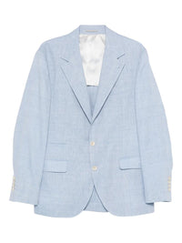 Brunello Cucinelli Men Linen And Virgin Wool Chevron Deconstructed Jacket