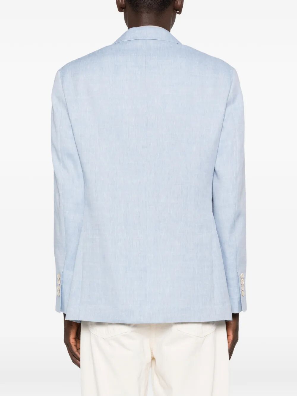 Brunello Cucinelli Men Linen And Virgin Wool Chevron Deconstructed Jacket