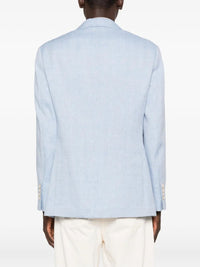 Brunello Cucinelli Men Linen And Virgin Wool Chevron Deconstructed Jacket