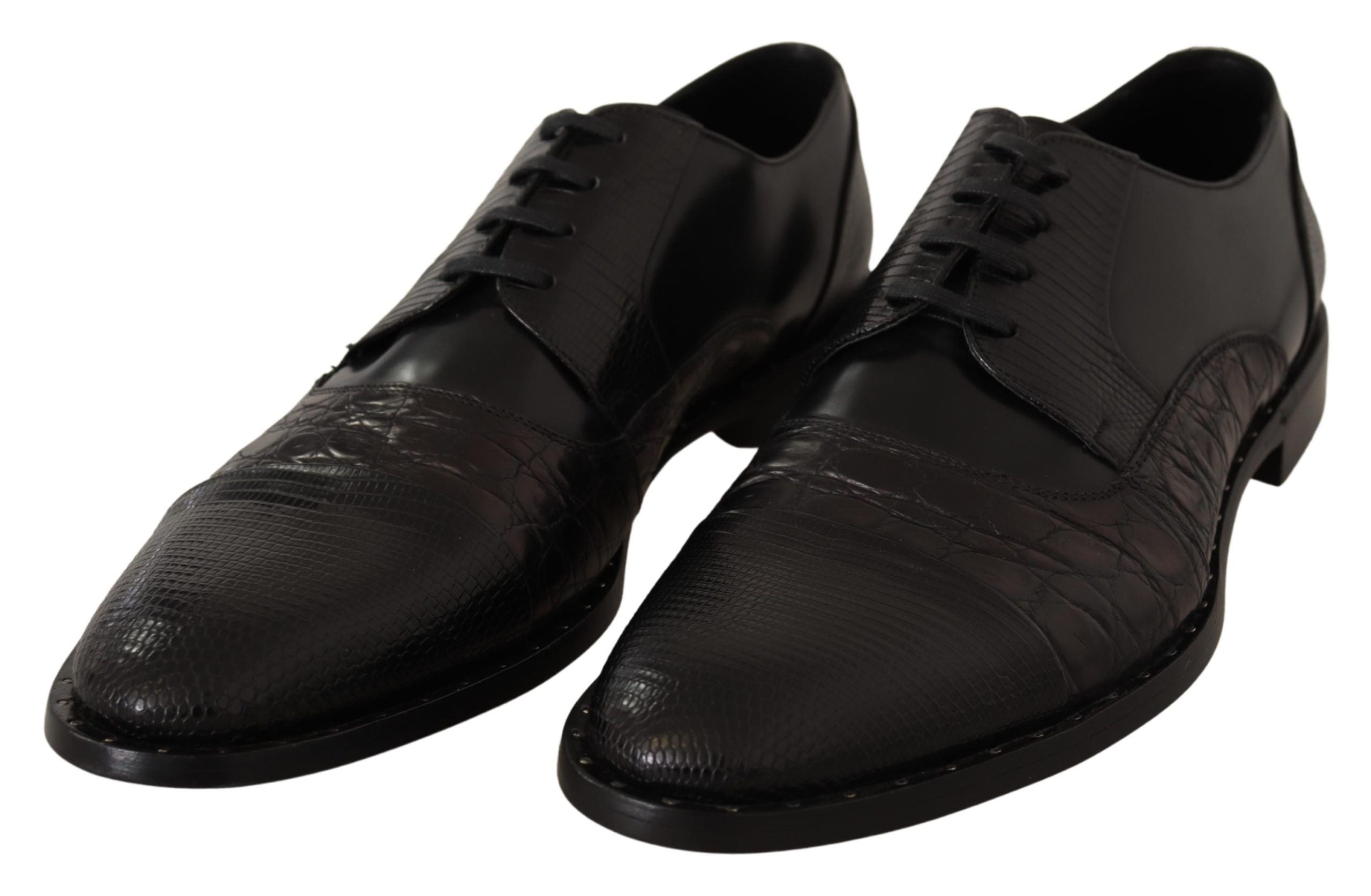 Dolce & Gabbana Dolce & Gabbana Black Leather Exotic Skins Formal Men's Shoes