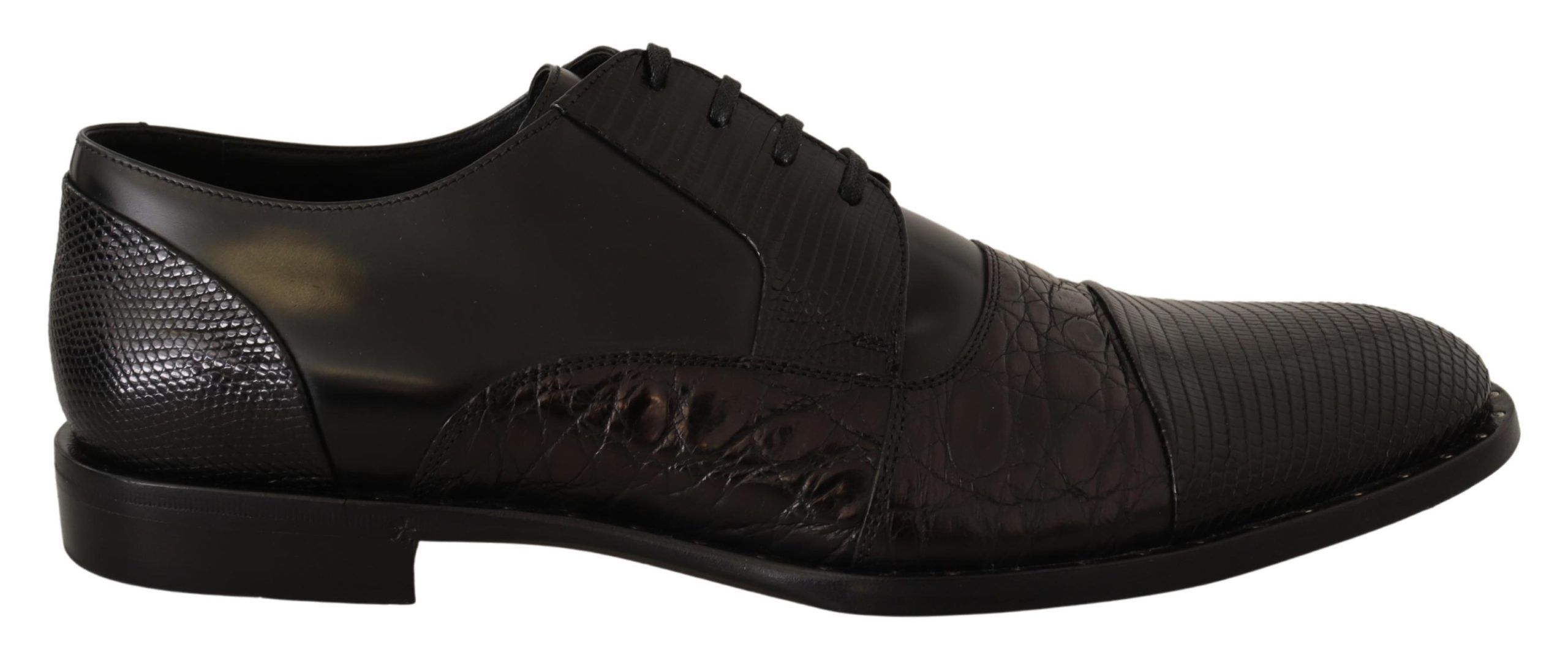 Dolce & Gabbana Dolce & Gabbana Black Leather Exotic Skins Formal Men's Shoes